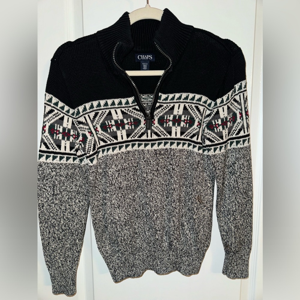 Boys CHAPS Pullover Holiday Sweater Size Medium 10/12